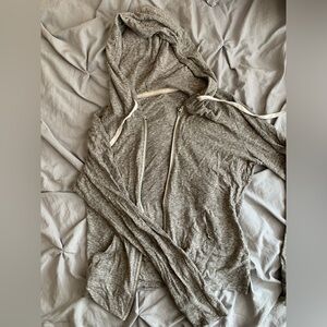 Aeropostale Light Heather Grey/Gray Zip Up Hoodie Lightweight